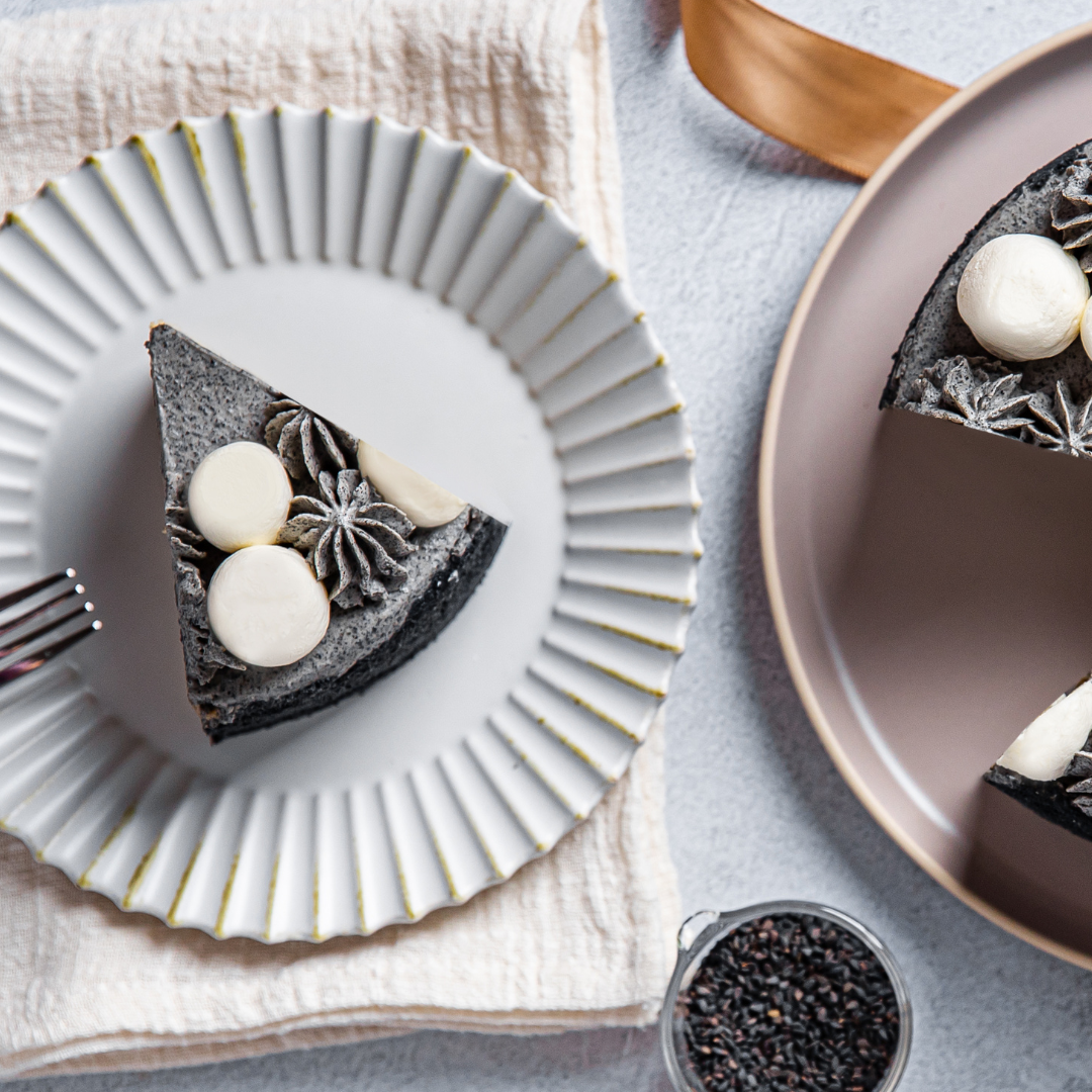 【米樂客】黑芝麻香緹蛋糕｜6吋｜添加日本膠原蛋白