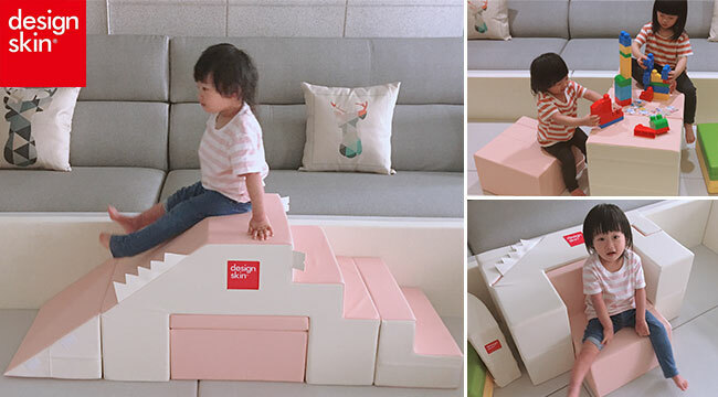 design skin溜滑梯沙發,雙胞胎DoRe,奴媽開箱分享