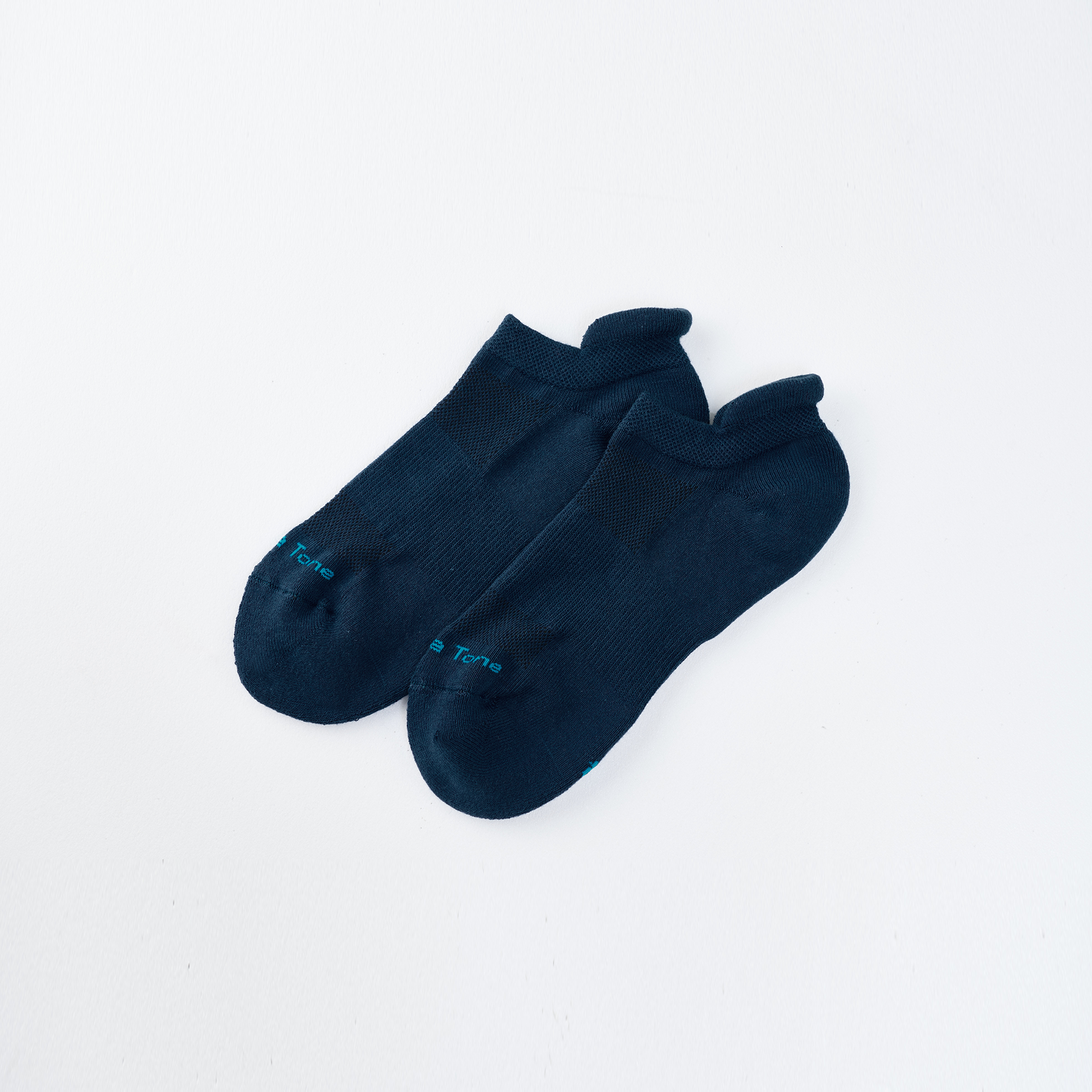 後枕透氣足弓踝襪〈灰藍〉