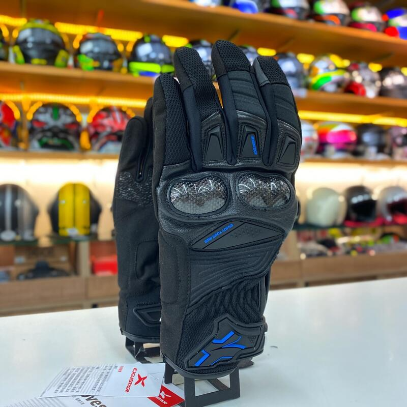 Exustar 晶銳 E- MG 323 黑藍 防水 四季 防摔手套