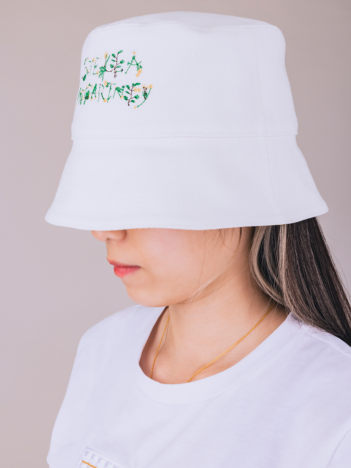 Stella McCartney 小花刺繡LOGO漁夫帽