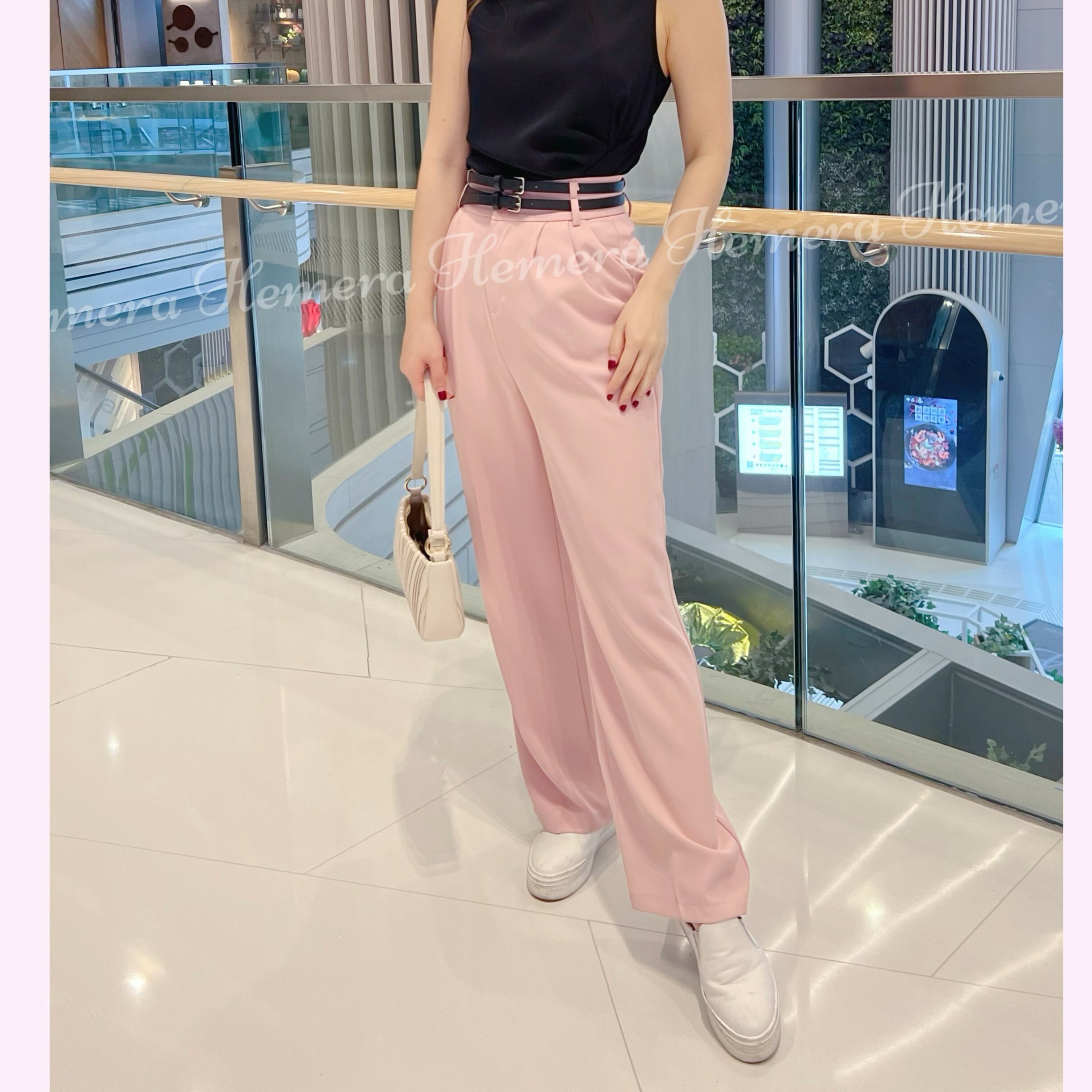 PT23W0357 雙腰帶修身褲