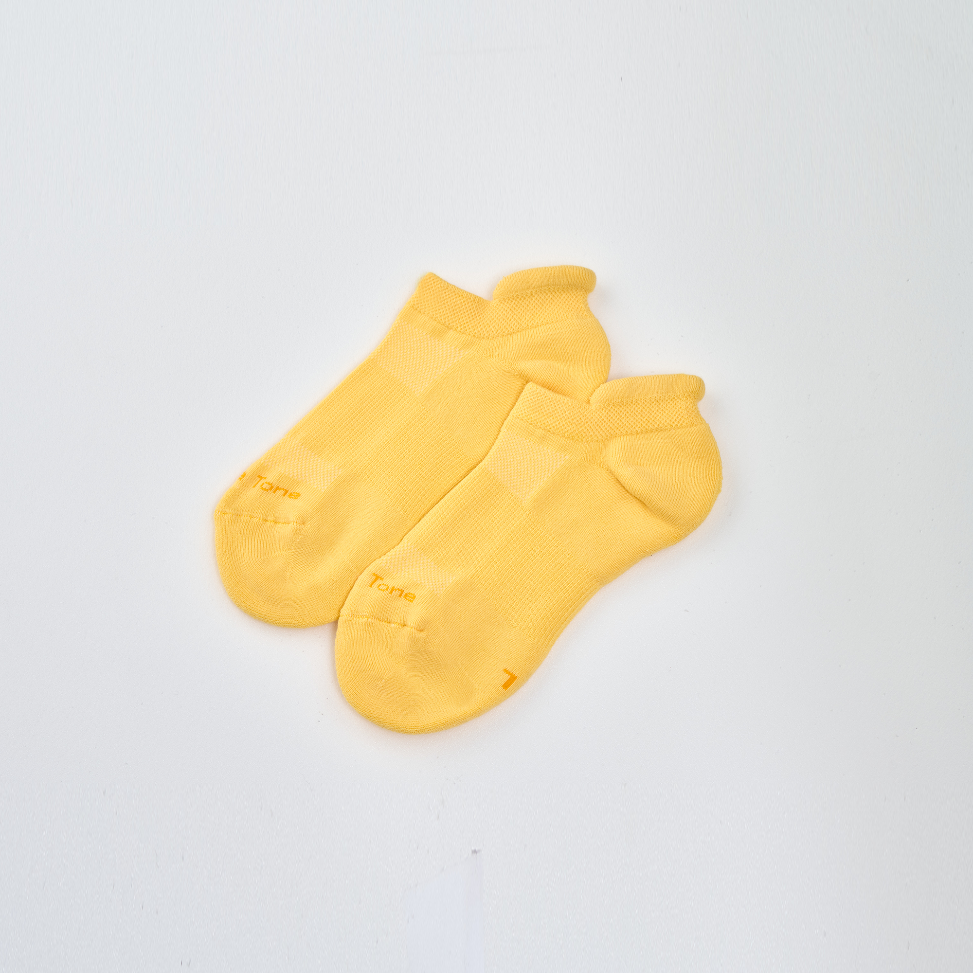 後枕透氣足弓踝襪〈黃〉