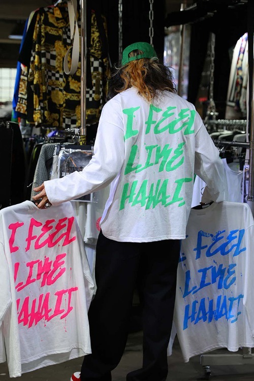 夏威夷手繪長袖T恤