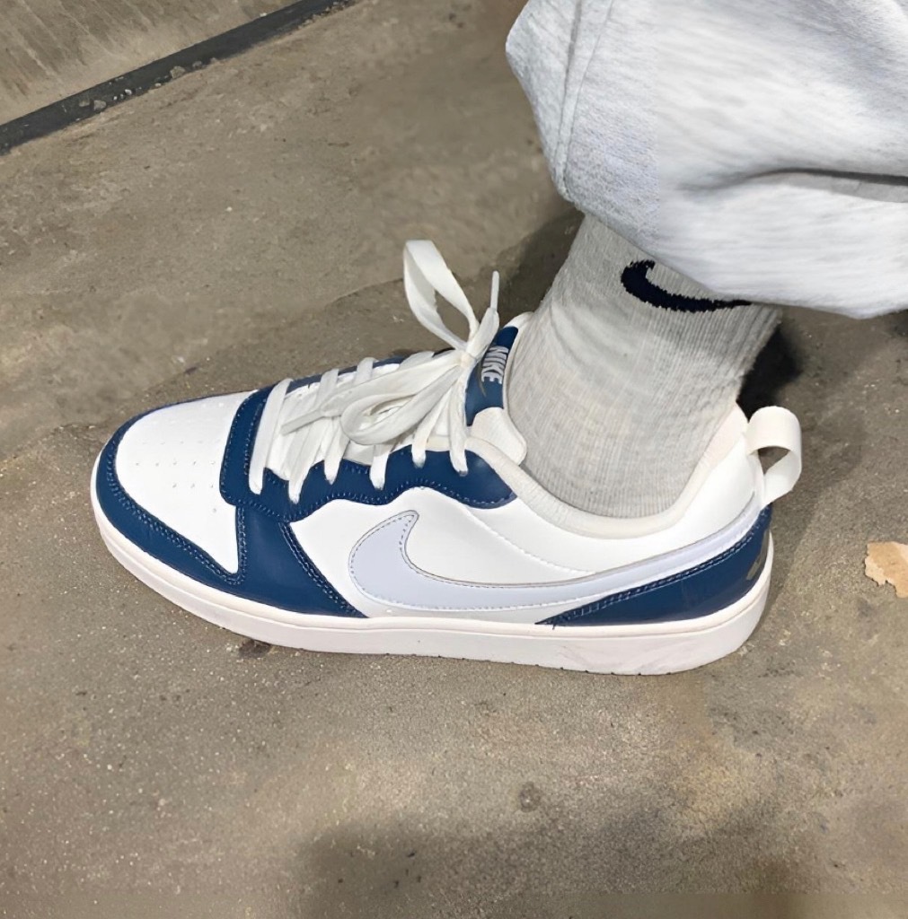 Nike Court Borough Low 2 'White Signal Blue' 小黑曜石(BQ5448121)