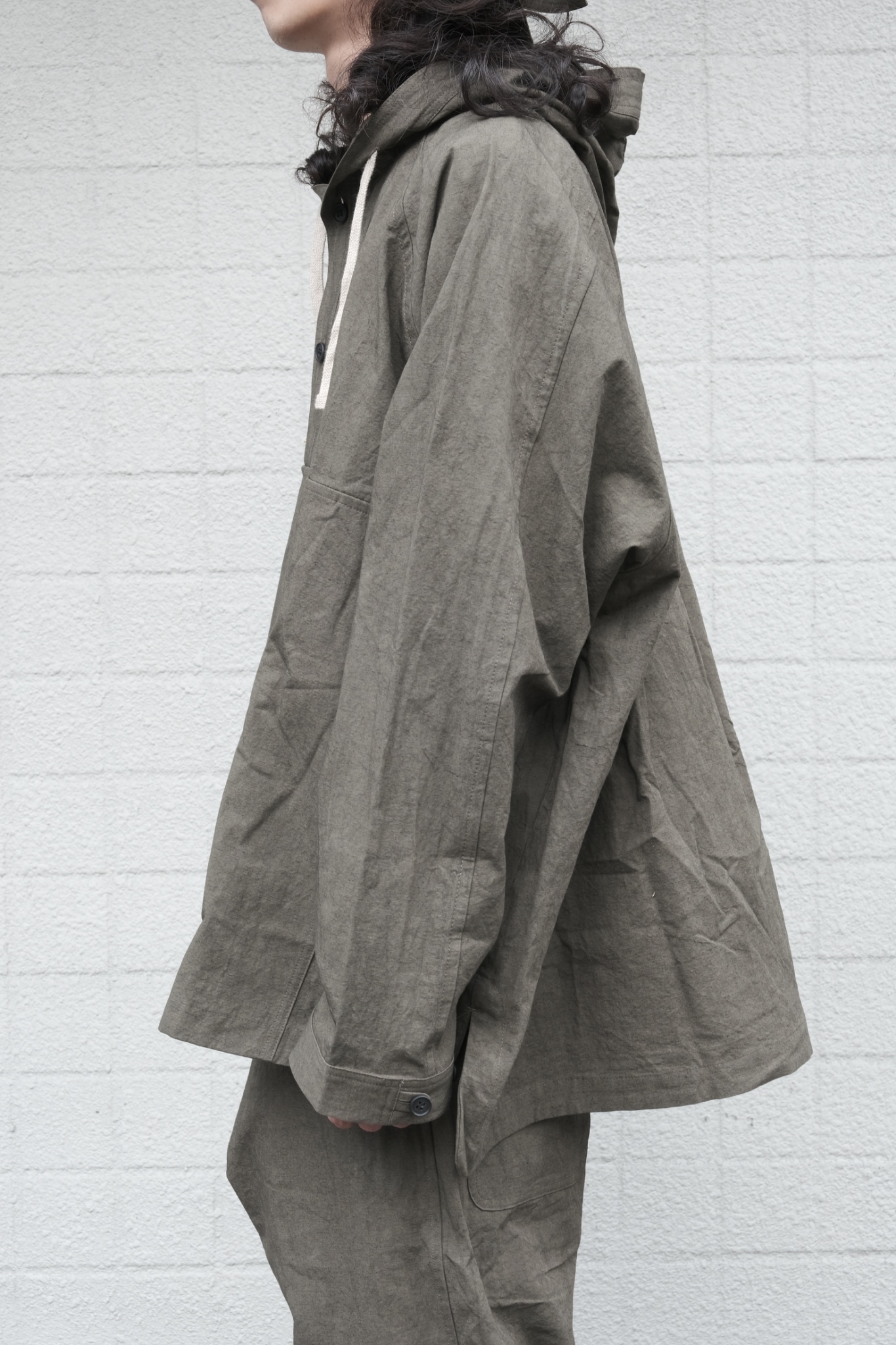 O project - HOODED PULLOVER JACKET / DK GREY