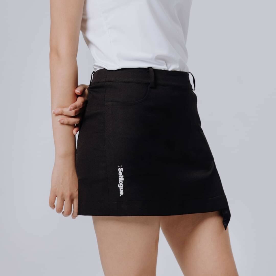 Selflogue Ladies Slim Slit Skirt - Black Golf