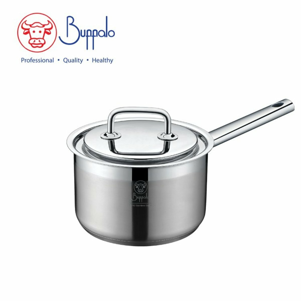 BUFFALO 牛頭牌 EXCITE 2.2L不銹鋼加厚底單柄煲連鋼蓋 (34018P)