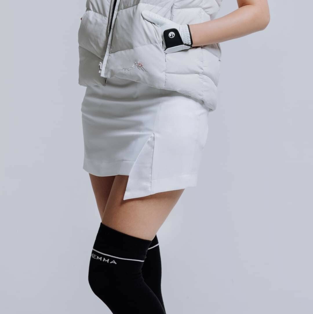 Selflogue Ladies Slim Slit Skirt - White Golf