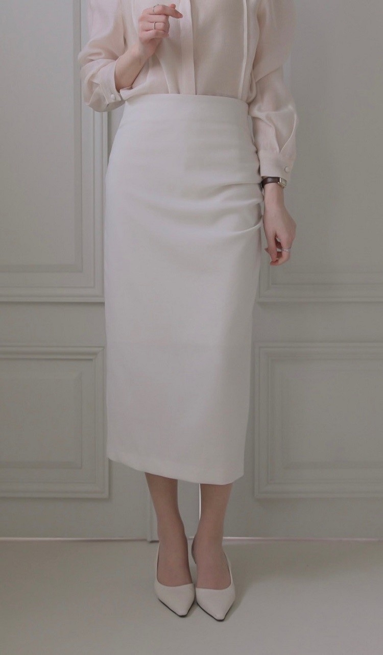 【🌸早春新品 】 Enfys優雅直筒側抓皺長裙(2colors)