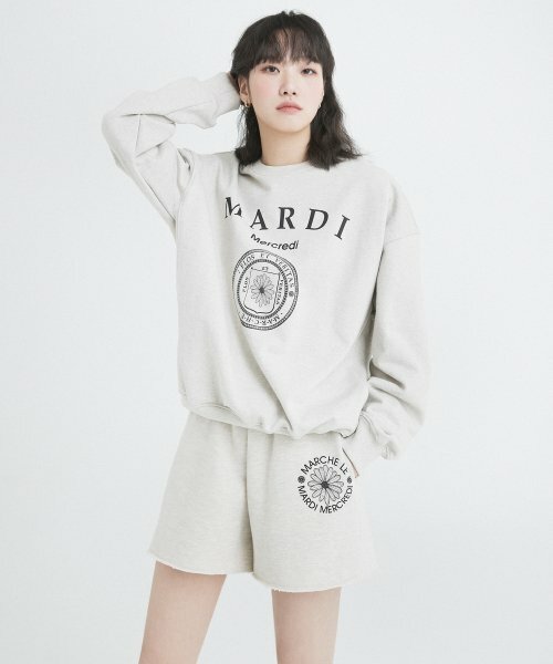 MARDI MERCREDI MARCHE EMBLEM SWEAT SHORTS ( 4色入 )