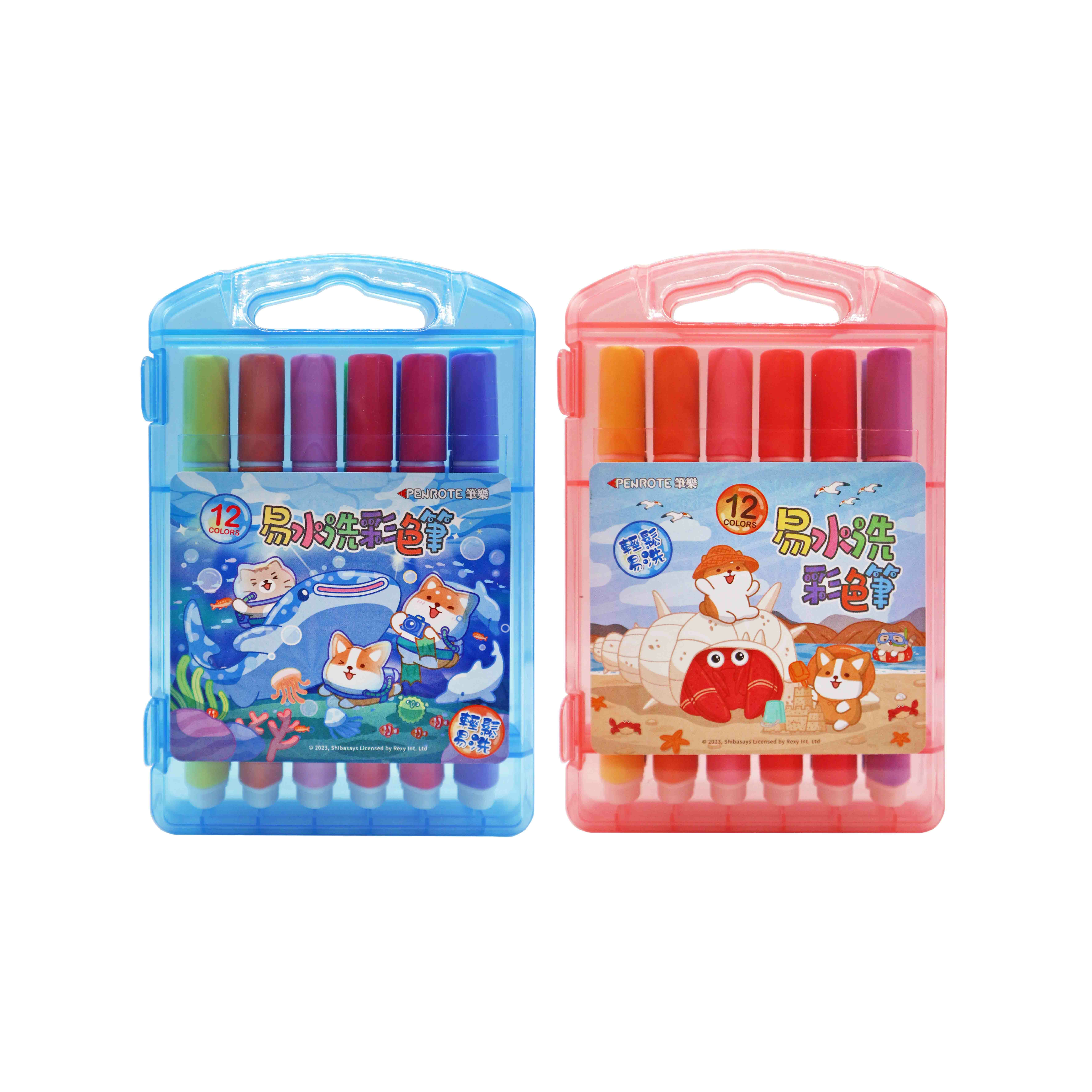 【PENROTE筆樂】柴語錄12色易水洗彩色筆