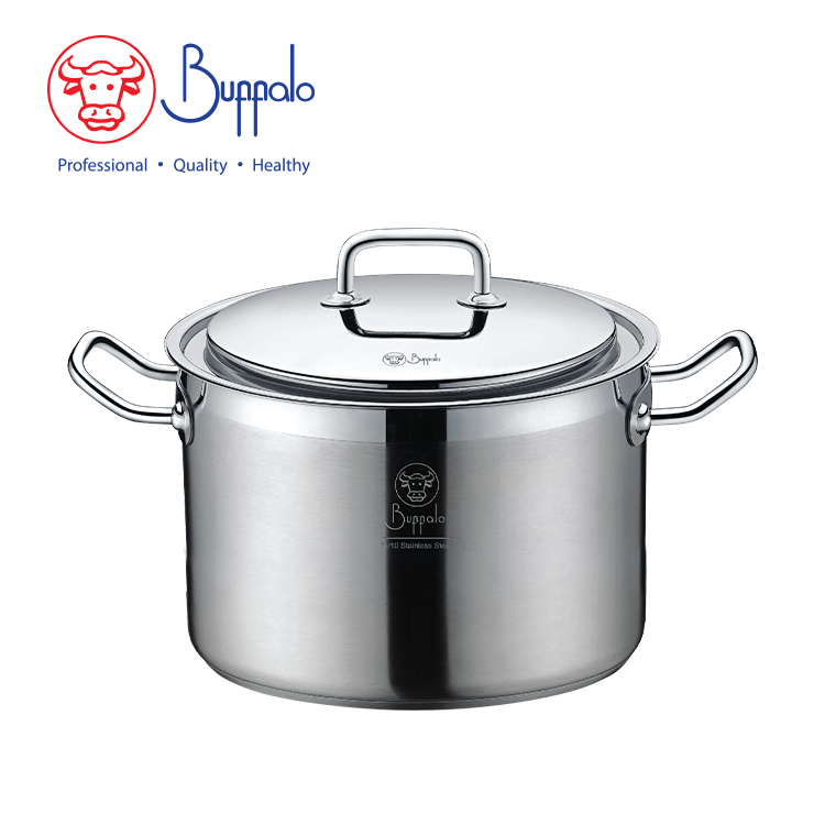 BUFFALO 牛頭牌 EXCITE 4.5L不銹鋼加厚底雙耳煲連鋼蓋 (34022S)