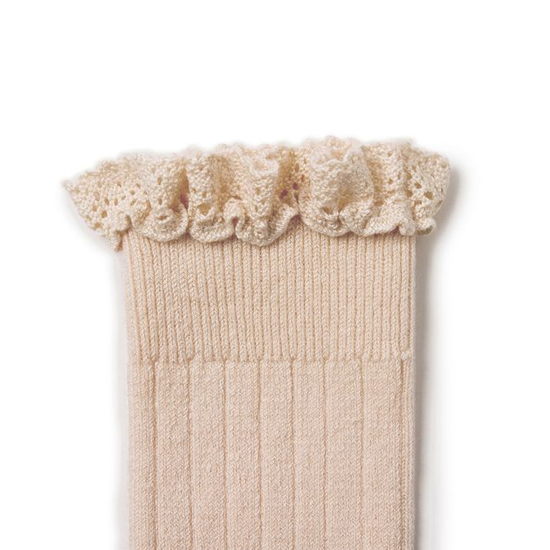 Collégien-Joséphine Sock 蕾絲羅紋及膝襪(Sorbet)