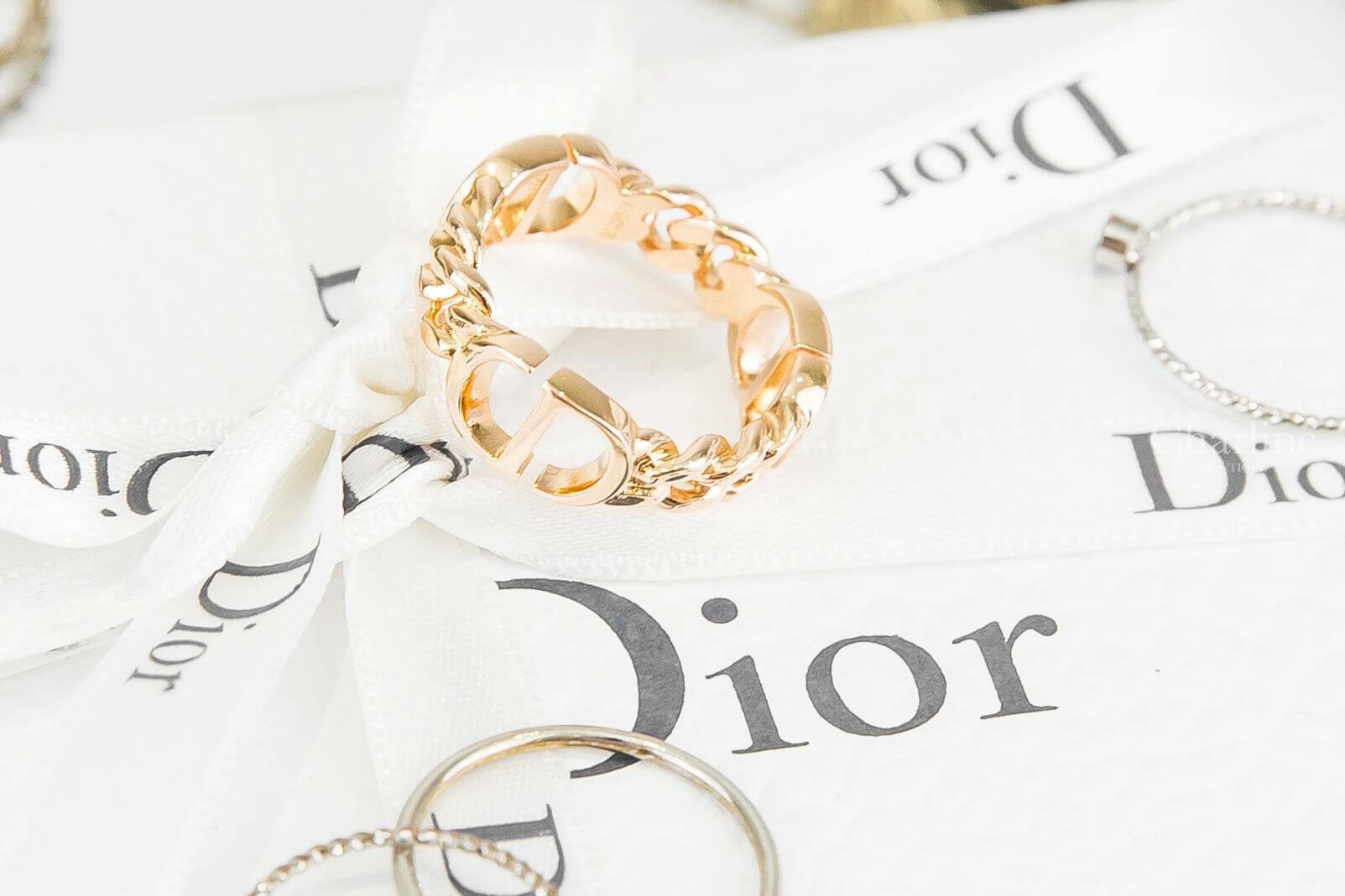 Dior Petit CD Ring Set 玫瑰金CD/水鑽星星戒指兩件組