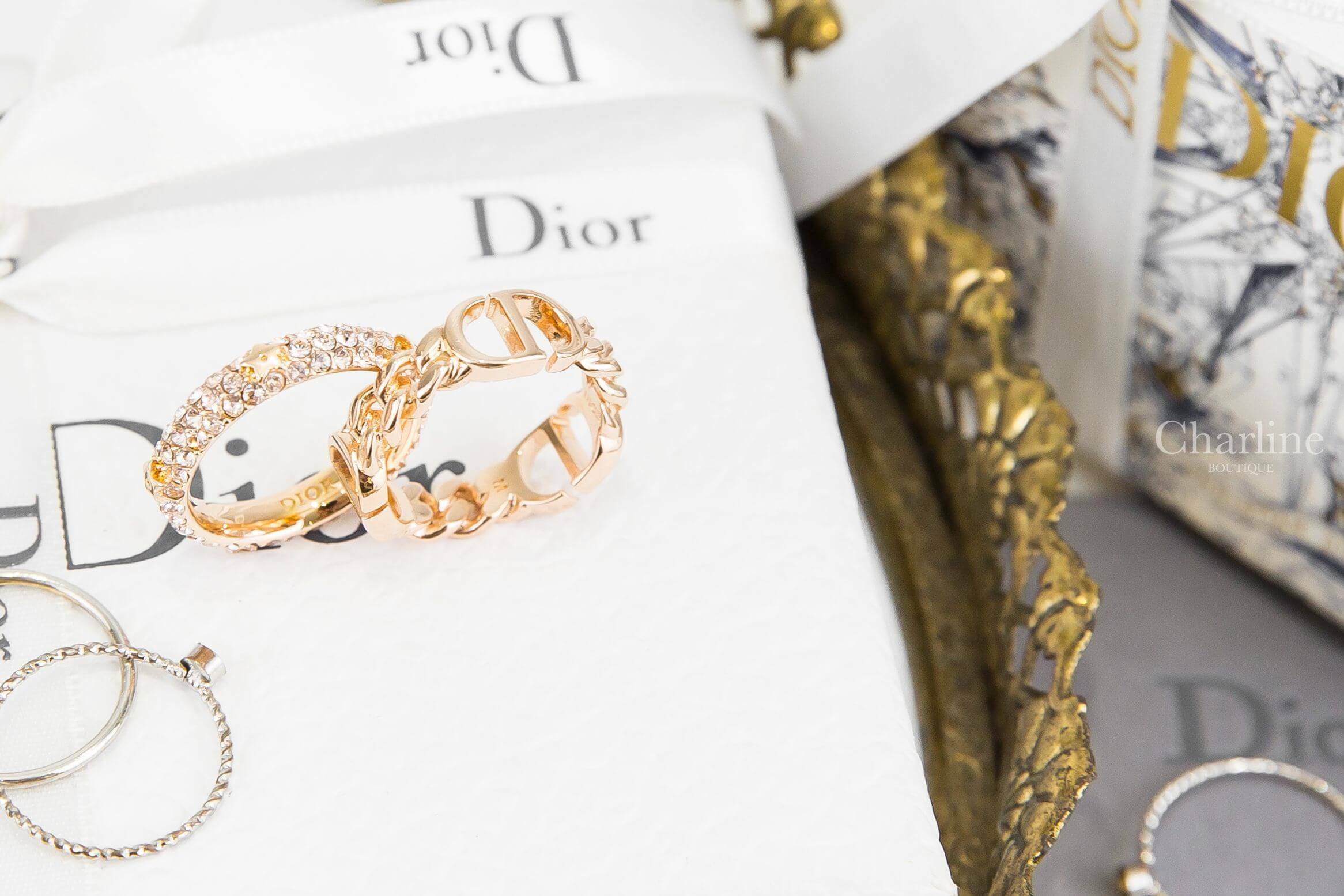 Dior Petit CD Ring Set 玫瑰金CD/水鑽星星戒指兩件組-Charline Boutique 精品代購