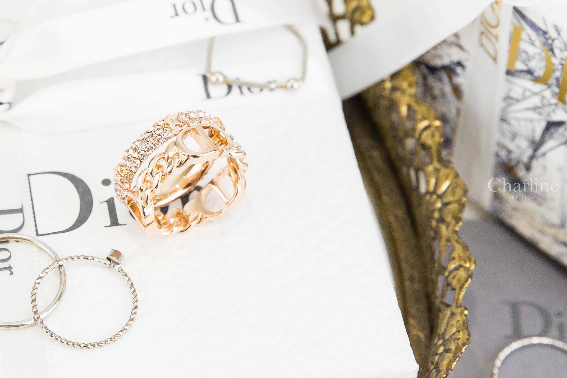 Dior Petit CD Ring Set 玫瑰金CD/水鑽星星戒指兩件組-Charline Boutique 精品代購