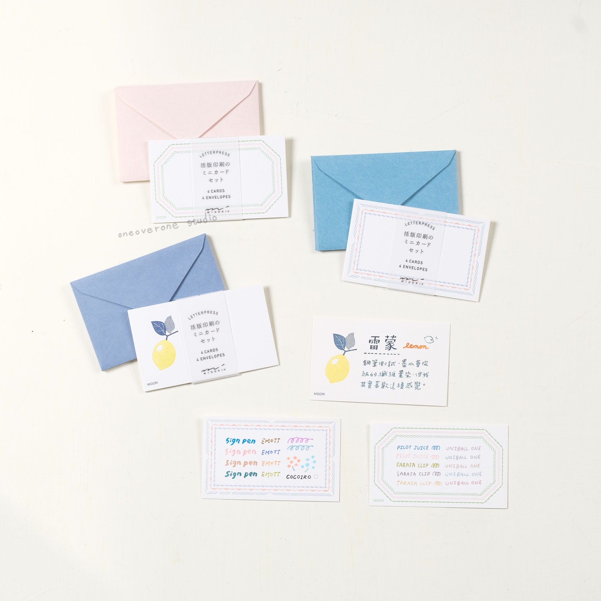 活版印刷便箋信封組 名片尺寸｜MIDORI 日本