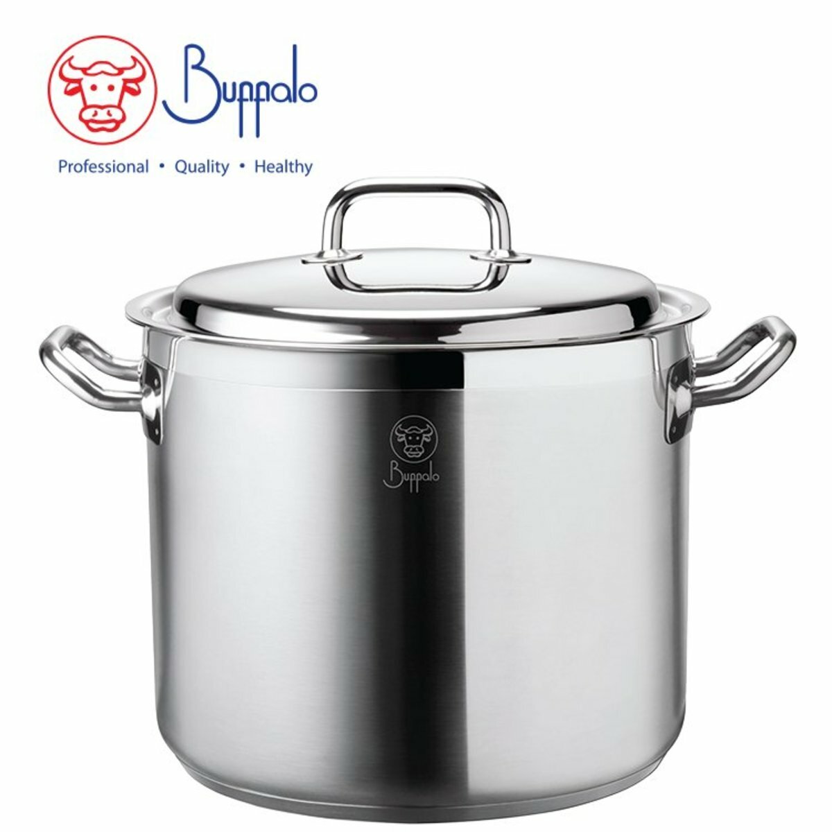 BUFFALO 牛頭牌 EXCITE 15.0L不銹鋼加厚底高身雙耳煲連鋼蓋 (34030H)