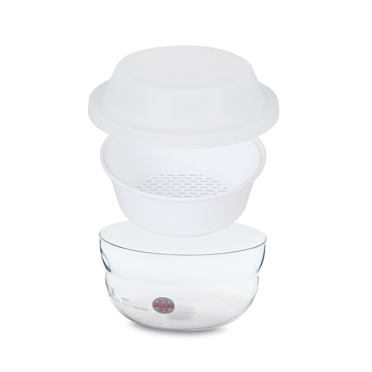 日本HARIO 1200ml 耐熱玻璃微波爐蒸煮器 -XMK-120-W