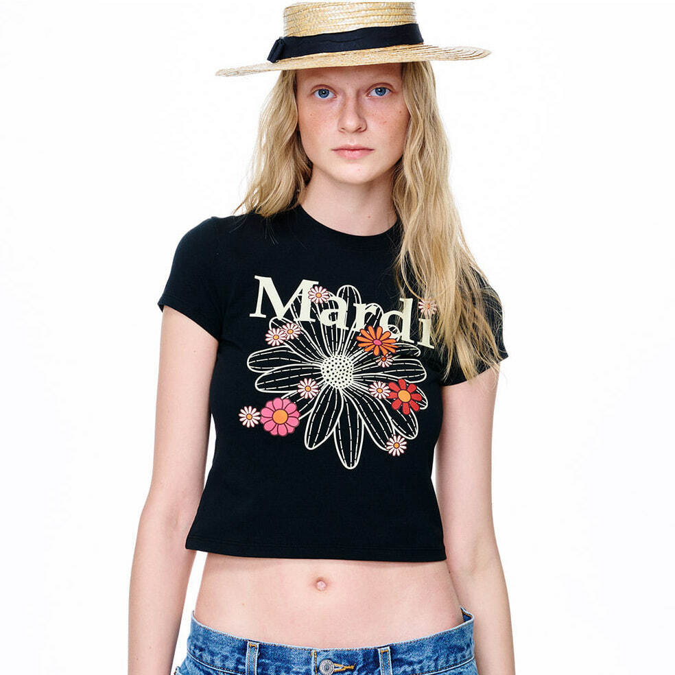 MARDI MERCREDI FLOWER BLOSSOM CROPPED TEE ( 兩色入 )