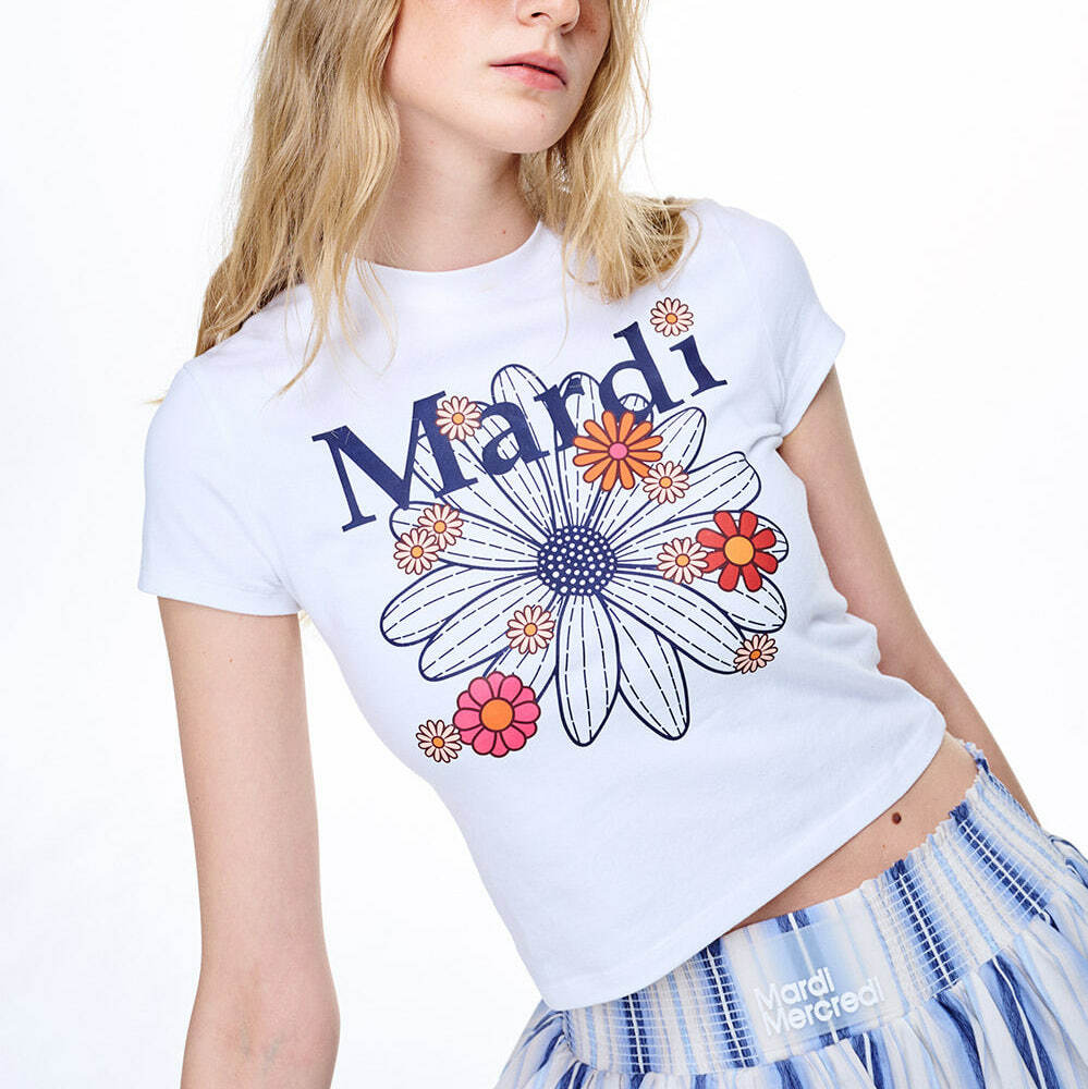 MARDI MERCREDI FLOWER BLOSSOM CROPPED TEE ( 兩色入 )