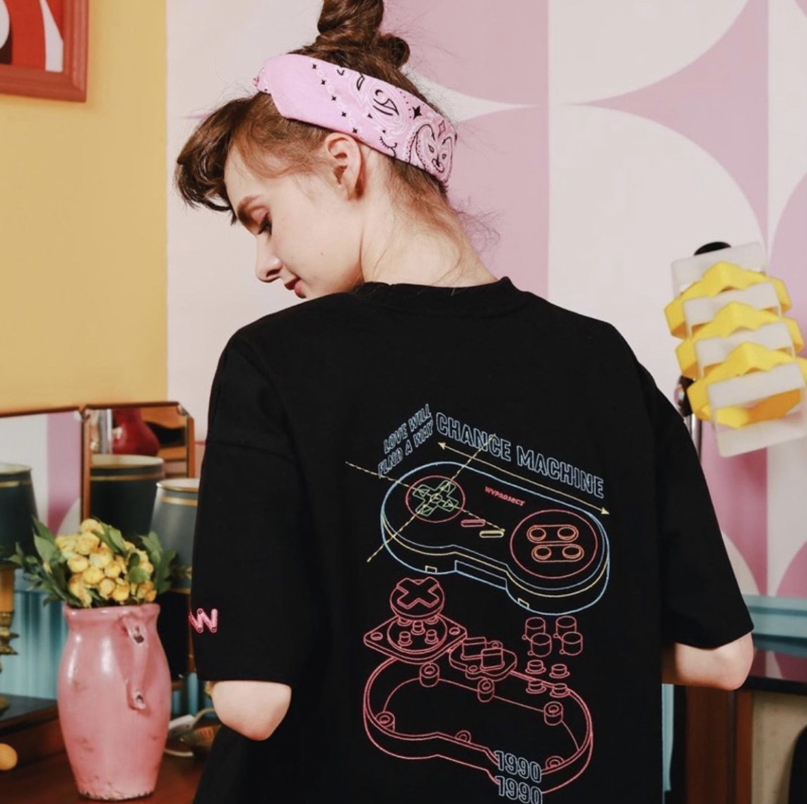 <預購> 官網限定優惠 韓國WV PROJECT 電繡遊戲手把解構短T