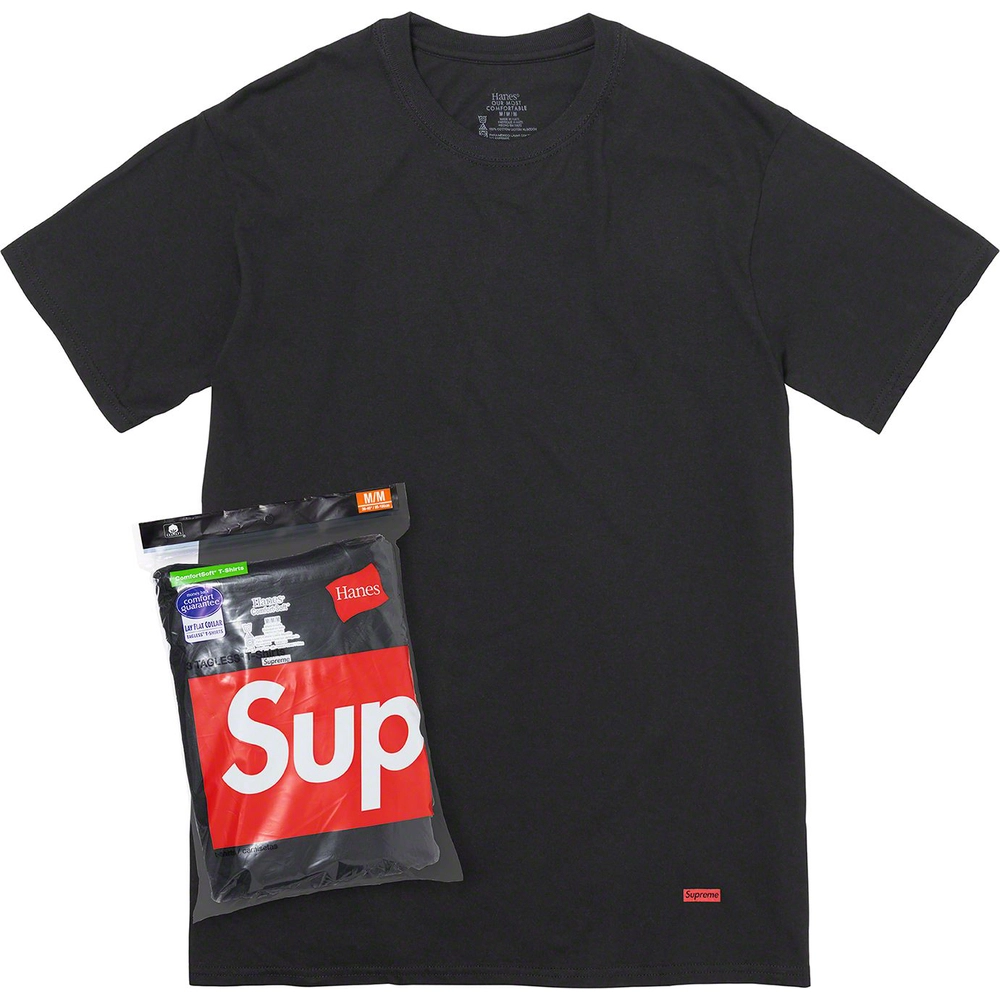 【Focus Store】現貨秒發 Supreme HANES® Tagless Tees (3 Pack - Black) 黑色 打底衣 三入組