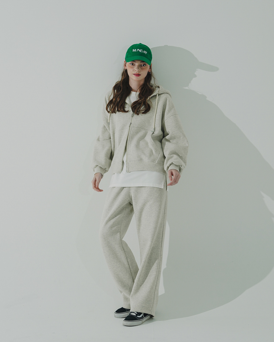 <預購> 韓國WV PROJECT 2022FW 雙拉鍊刷毛連帽外套X直筒刷毛棉褲#套裝