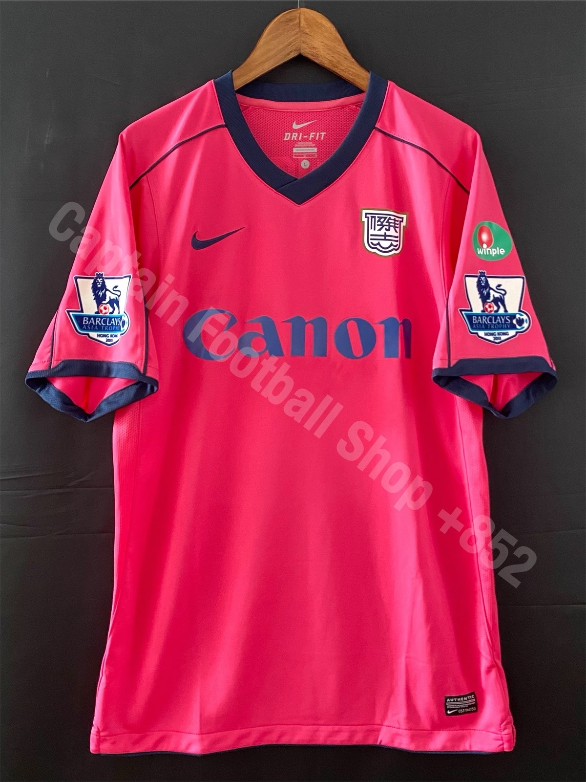 Kitchee 2011 Nike pink away shirt vs Chelsea #19 Y HUANG