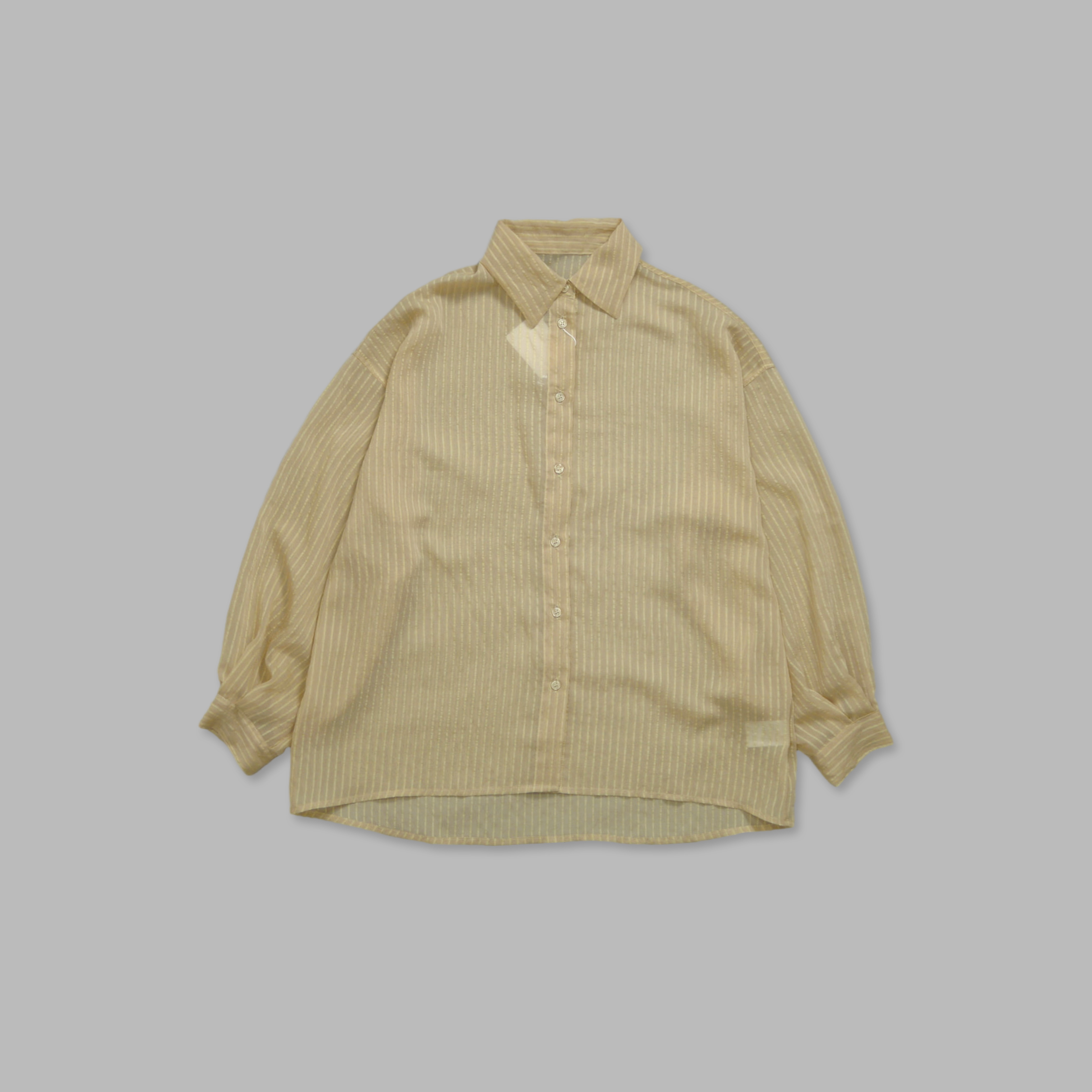 J.P.L. 尖領豎紋歐根紗襯衫 ╭ 3色 ╮