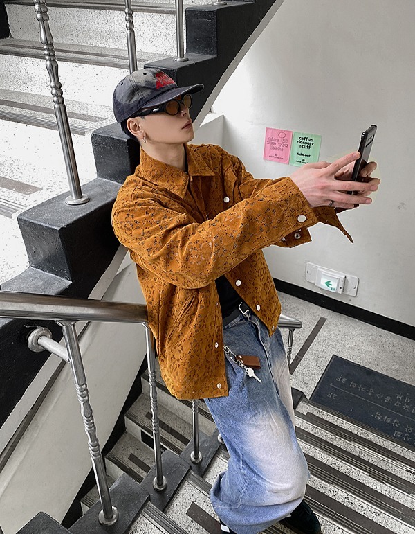 HQ時尚絨面革卡車夾克