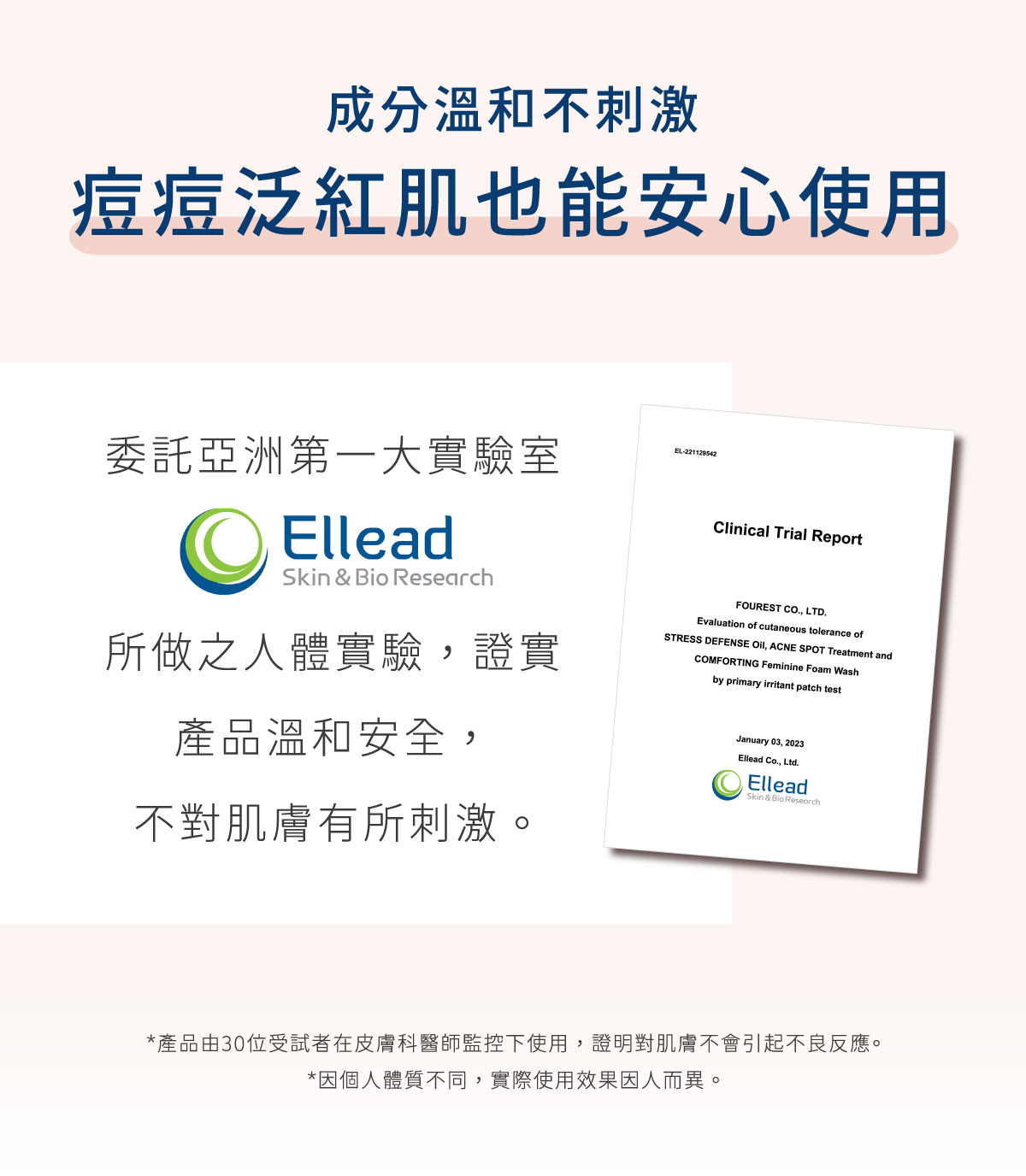 臨床實驗證實 成分溫和不傷肌膚