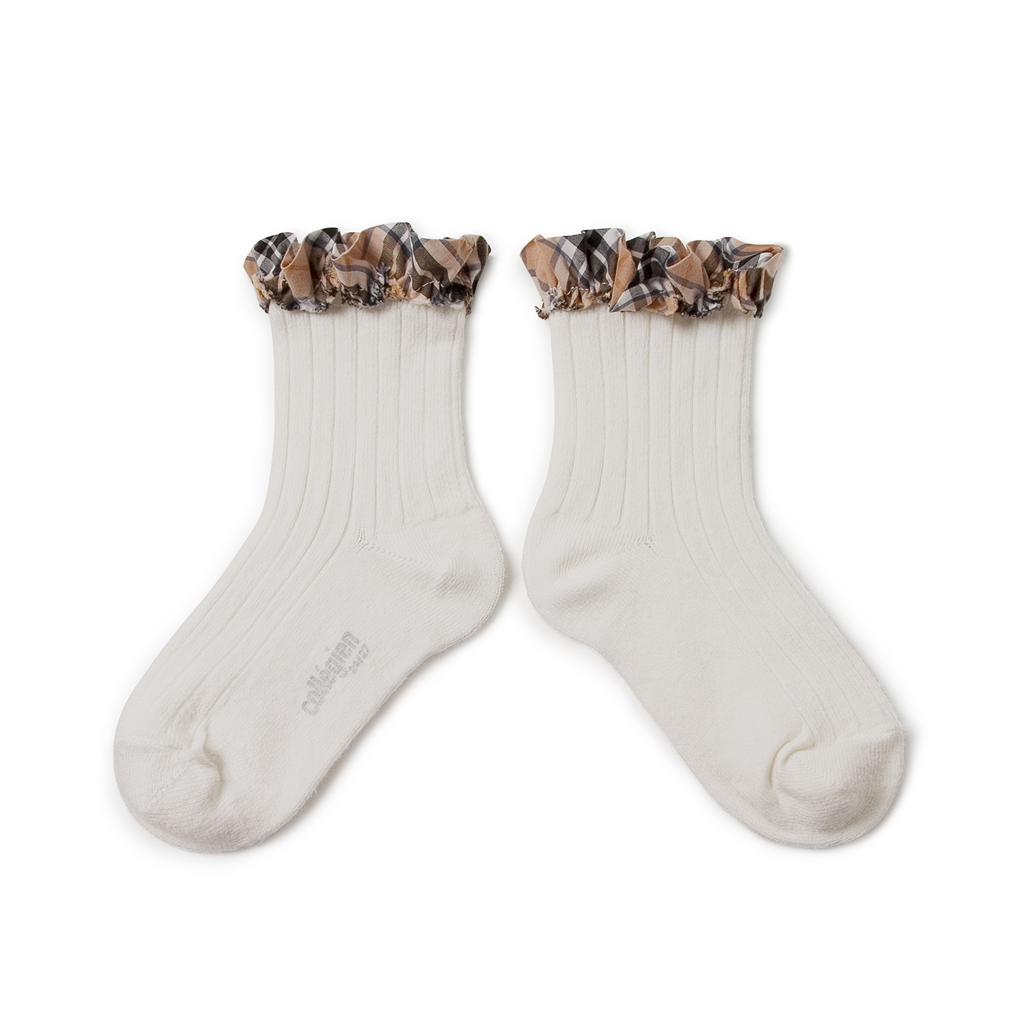 Collégien-Lucie Sock英倫格紋短襪(Blanc Neige)