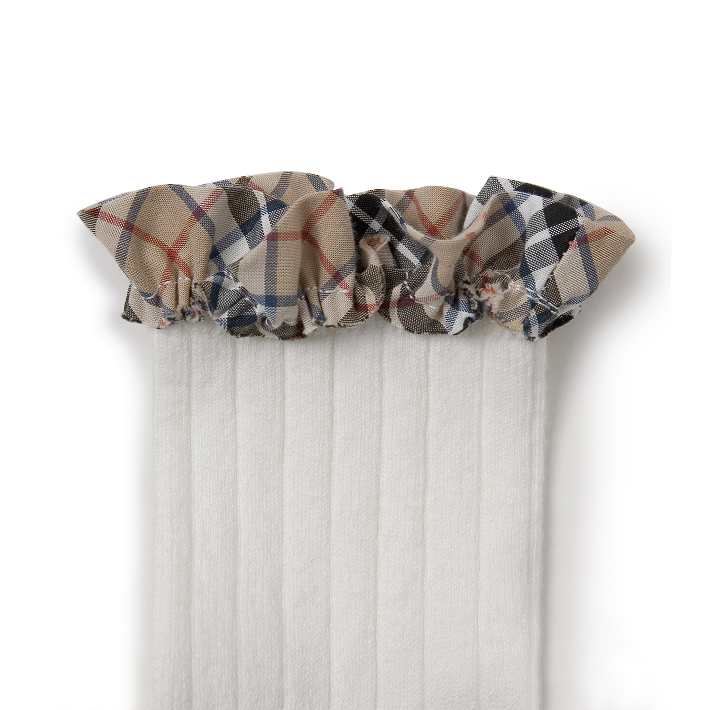 Collégien-Lucie Sock英倫格紋短襪(Blanc Neige)