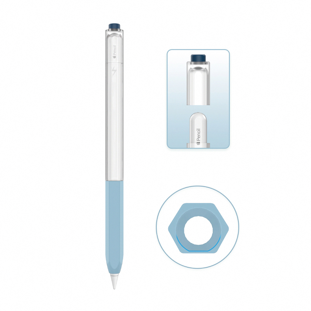 AHA｜Apple Pencil 2代原子筆造型保護套雙色果凍筆套