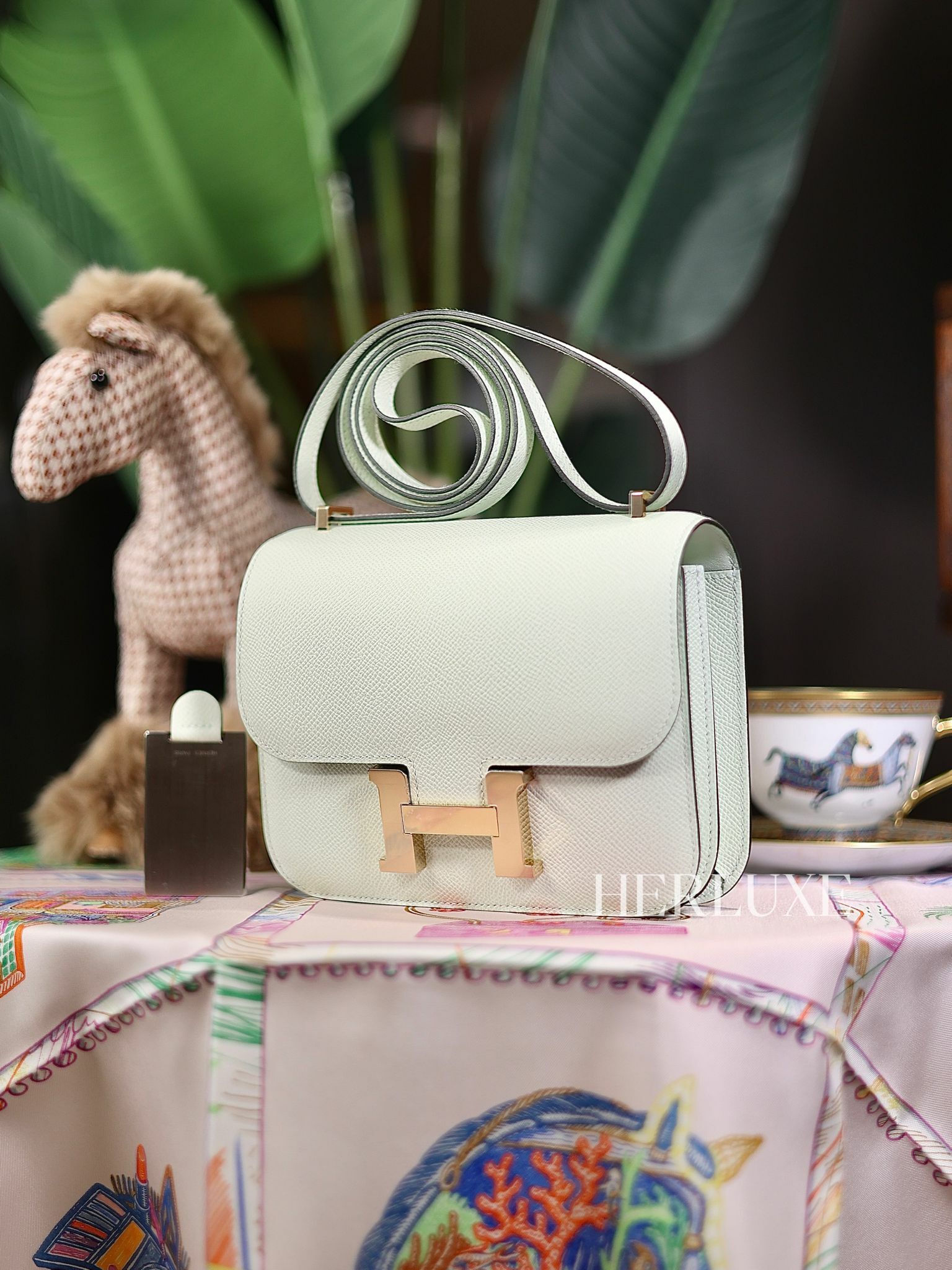 Constance mini mirror 0S vert fizz cp epsom B  (新款)