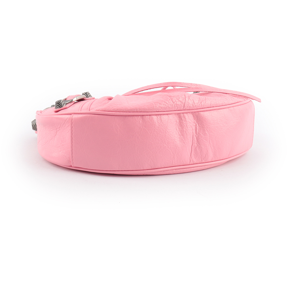 【BALENCIAGA】Le Cagole XS 小羊皮半月可頌包(粉色)