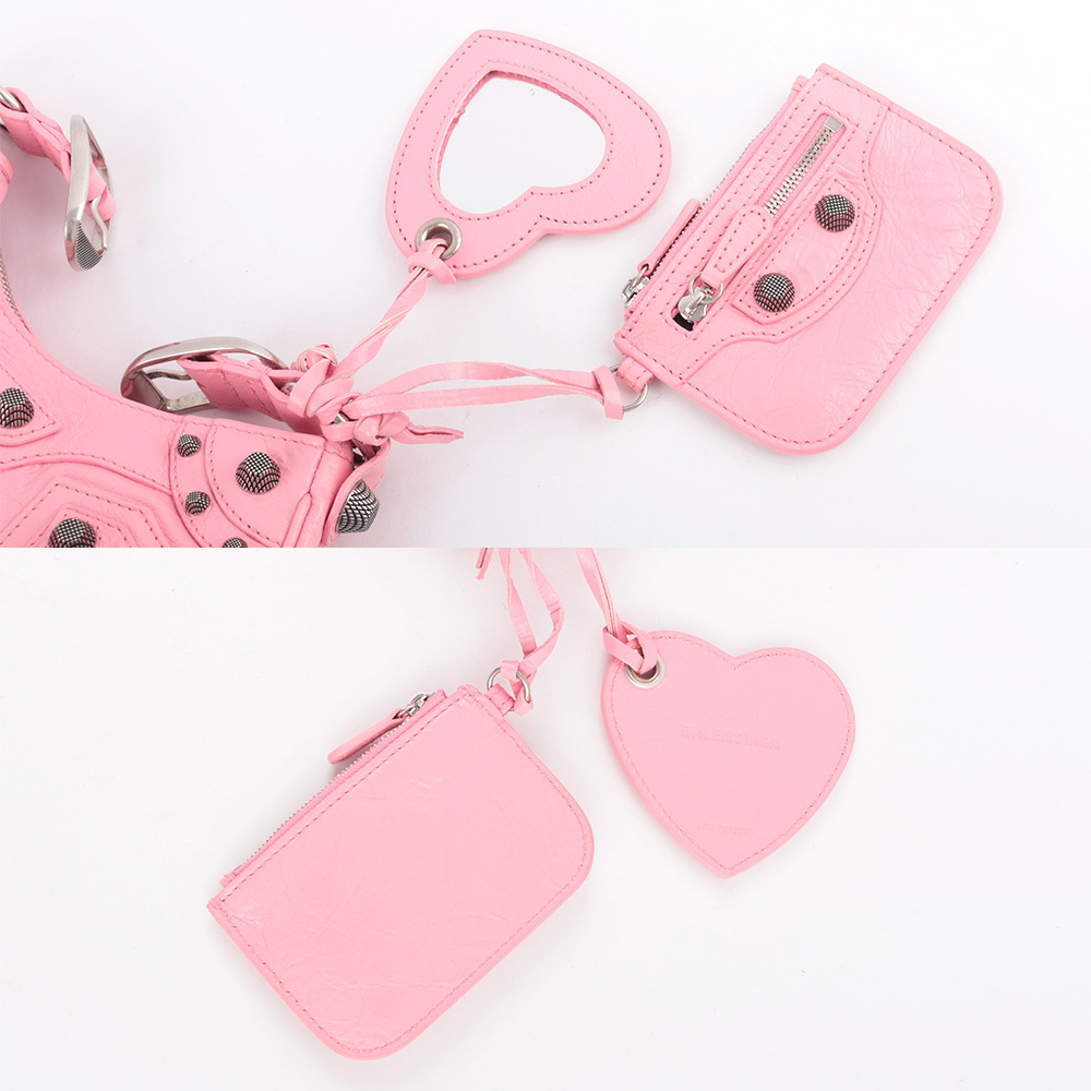 【BALENCIAGA】Le Cagole XS 小羊皮半月可頌包(粉色)