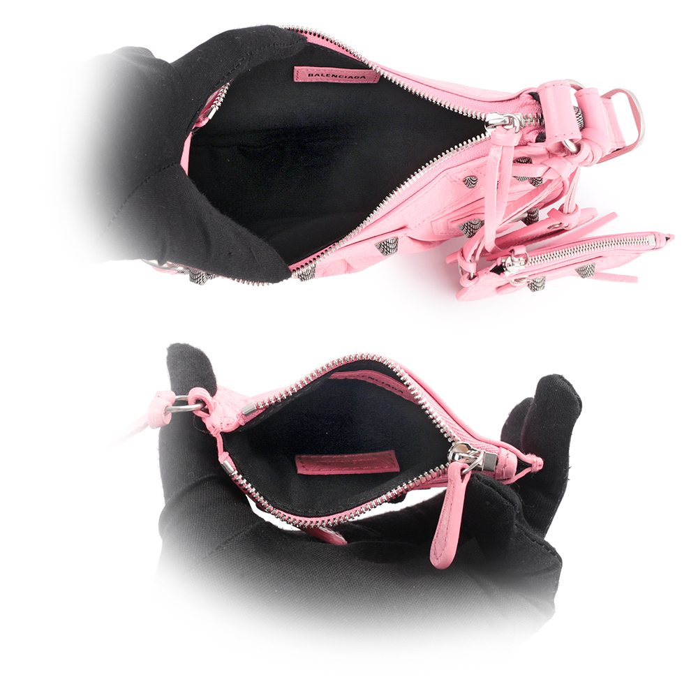 【BALENCIAGA】Le Cagole XS 小羊皮半月可頌包(粉色)