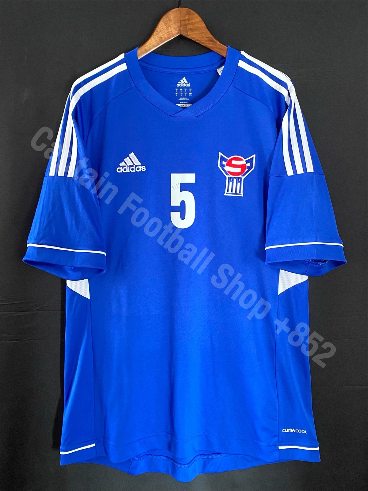 Faroe Islands Football Team 2013-2014 Adidas Home match worn issue shirt #5