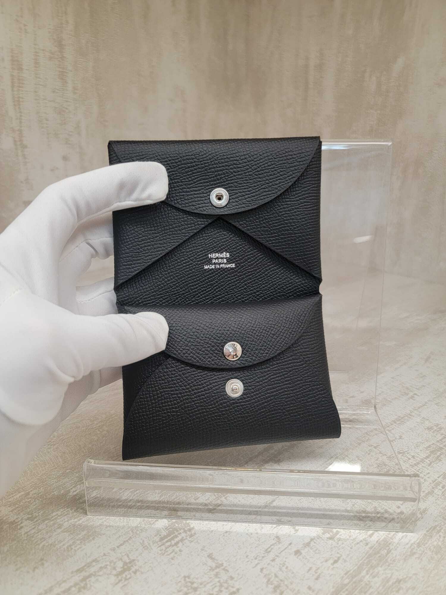 Hermes calvi duo  epsom 黑 卡包