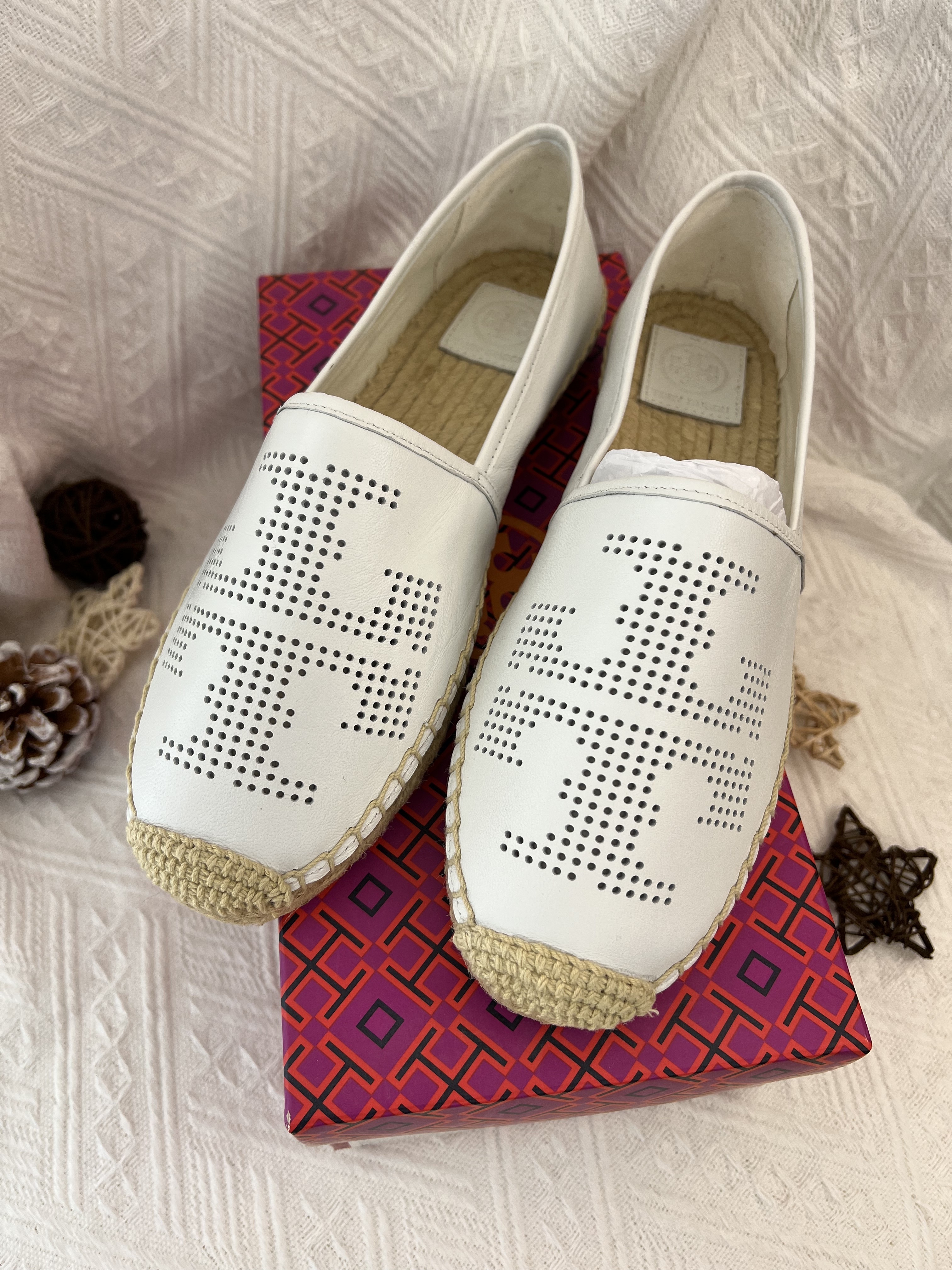 Tory Burch Perforated Logo Flat Espadrille
