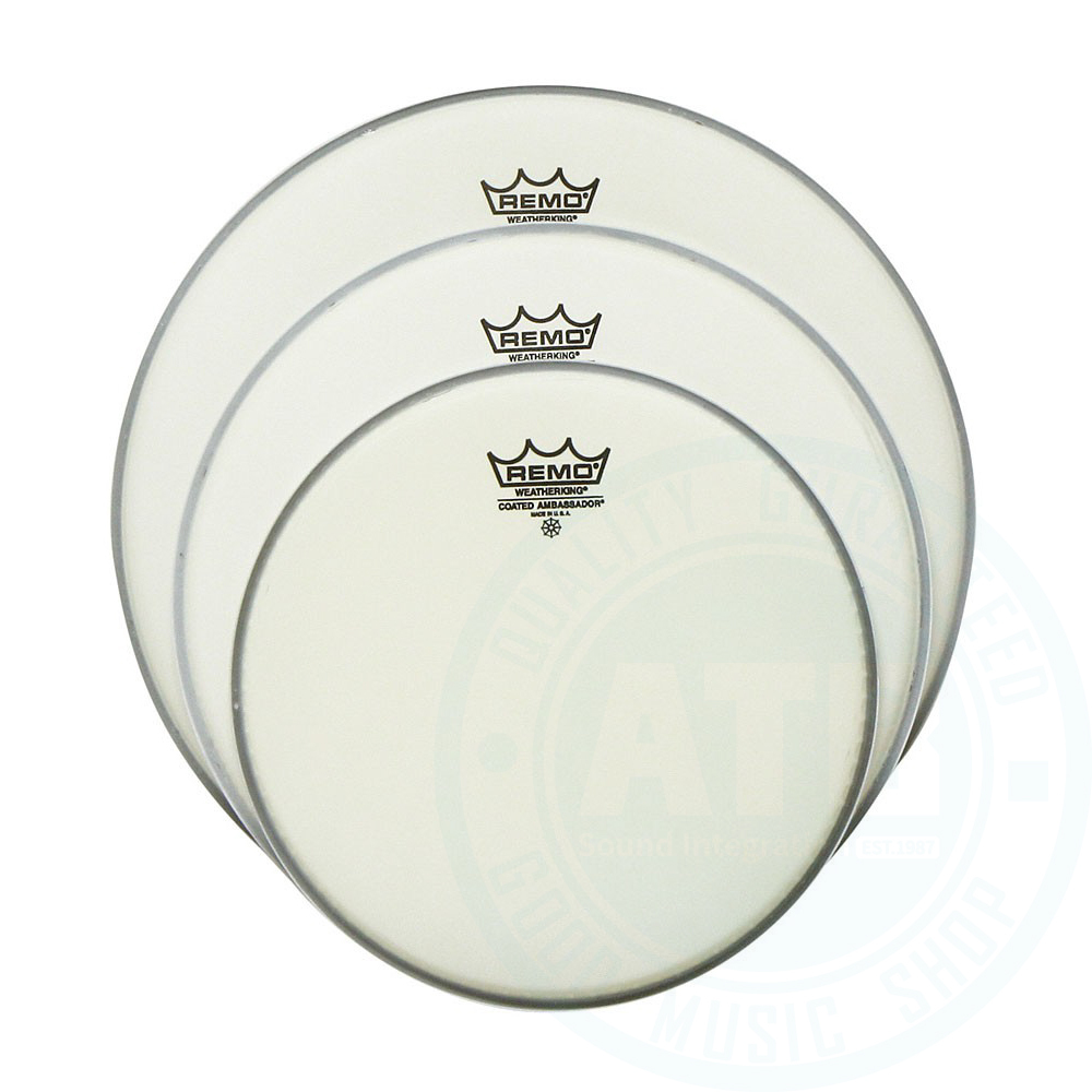 Remo Remo / Ambassador Coated(PP-1392-BA) 10mil 霧面鼓皮套組(含10/12/16吋) — 三峽吉他 / Bass｜YA! 玩音樂