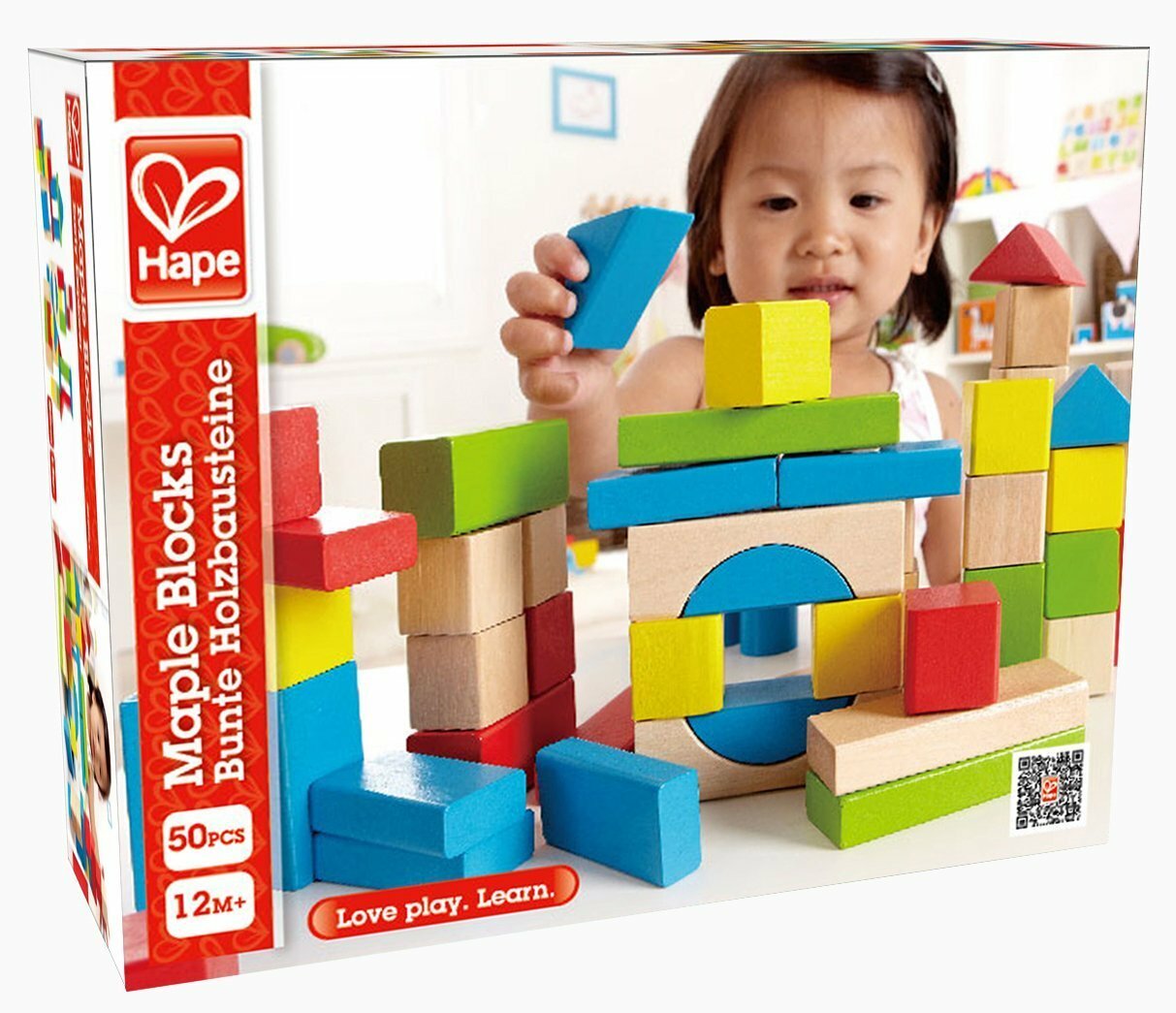 Hape Maple Wood Kids Building Blocks, E0409