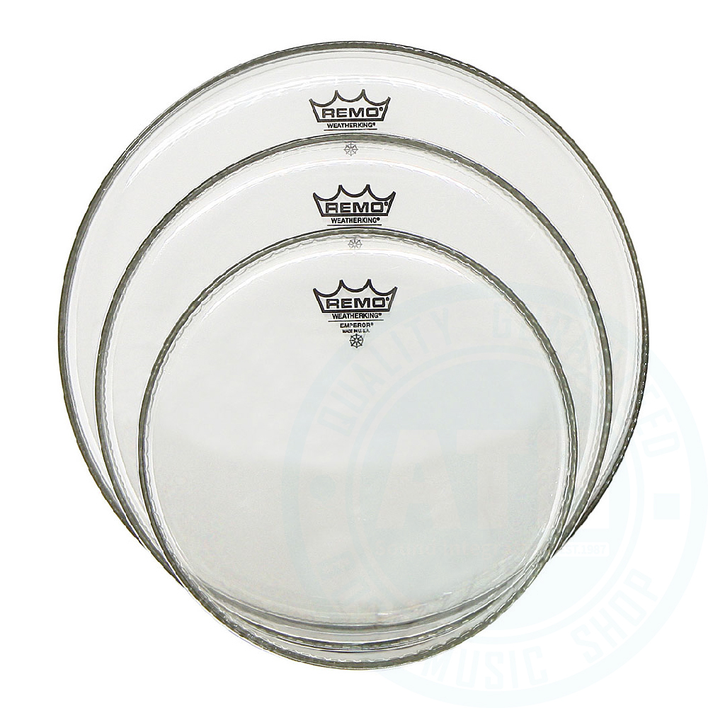 Remo Remo / Emperor Clear(PP-1422-BE) 雙層7.5mil 霧面鼓皮套組(含10/12/16吋) — 三峽鼓 / 打擊｜YA! 玩音樂