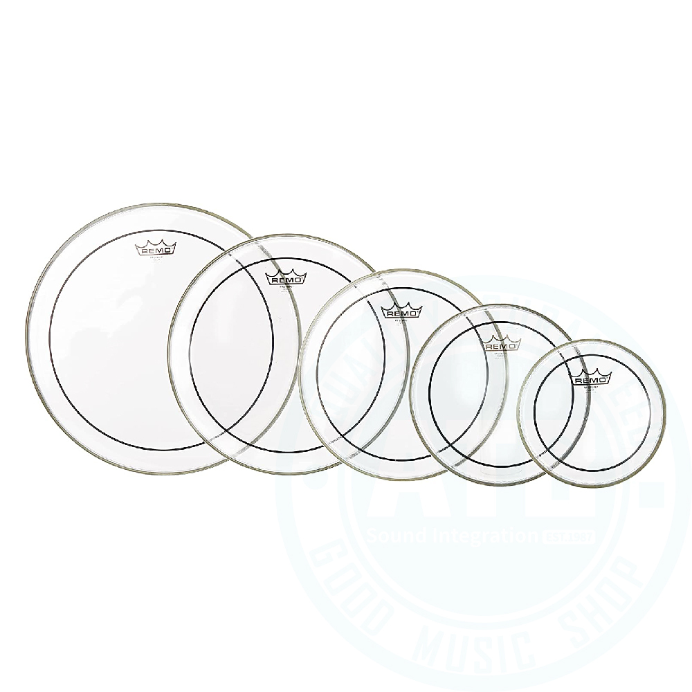 Remo Remo / Pinstripe Clear(PP-1140-PS) 雙層7mil 透明鼓皮套組(含8/10/12/14/16吋) — 三峽鼓 / 打擊｜YA! 玩音樂
