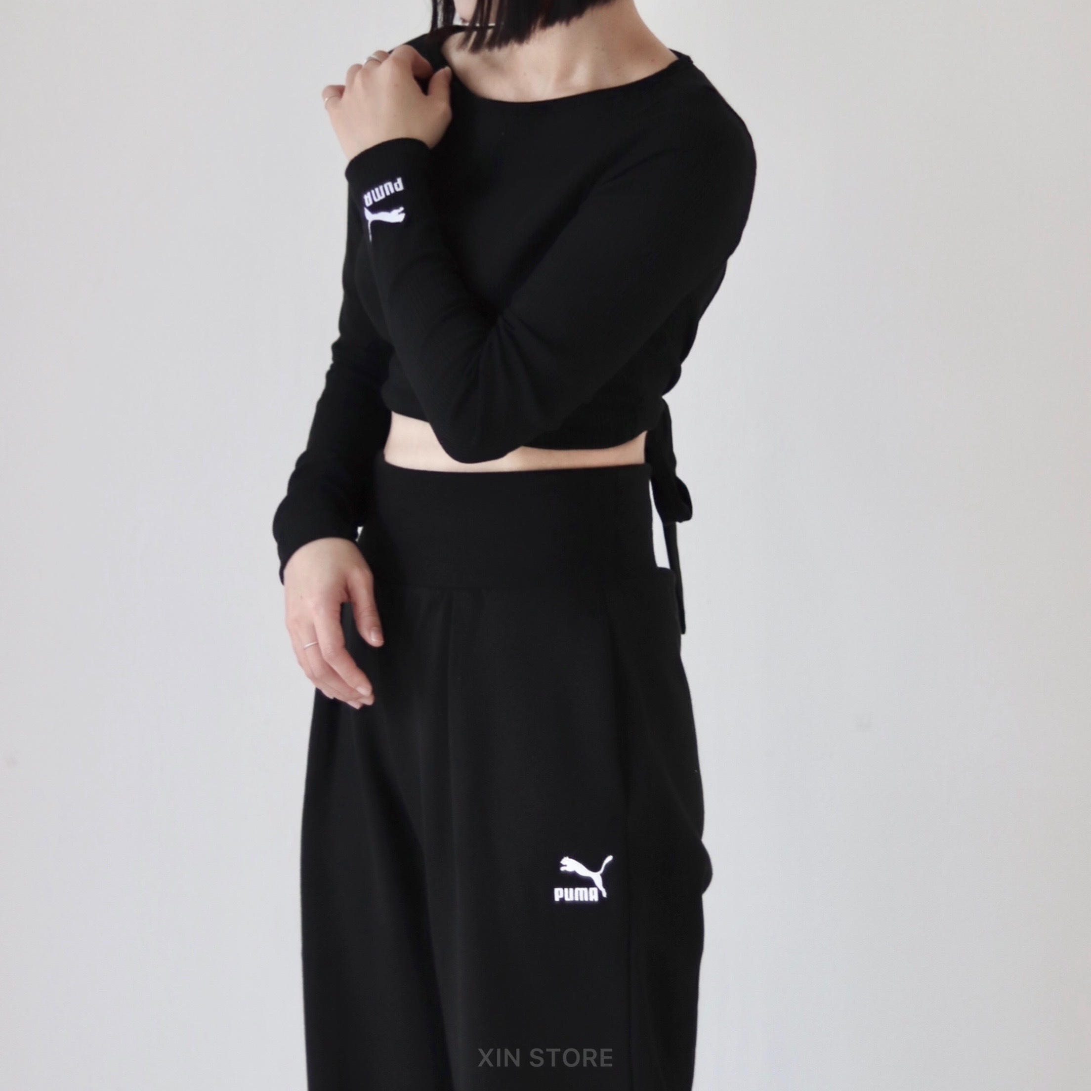 【現貨】Puma Classics Fashion Jolin 蔡依林同款 露背 薄長袖 長褲 顯瘦 寬褲