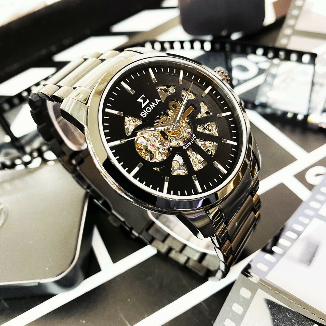 【SIGMA】黑潮簍空機械錶 1739M-B  42mm 現代鐘錶