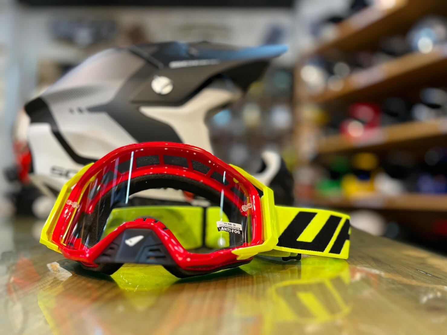UFO MOTOCROSS EPSILON GOGGLES 紅螢光黃 越野風鏡 風鏡